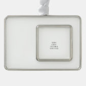 White Personalized – Your Logo & Text Here Verzilverd Omlijst Ornament (Voorkant)