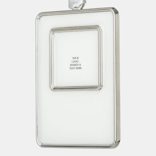 White Personalized – Your Logo & Text Here Verzilverd Omlijst Ornament (Links)