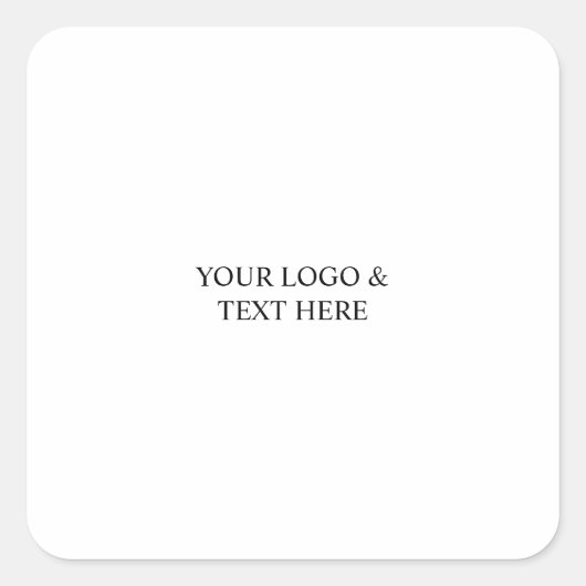 White Personalized – Your Logo & Text Here Vierkante Sticker (Voorkant)