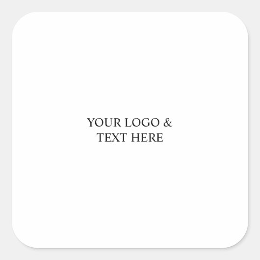 White Personalized – Your Logo & Text Here Vierkante Sticker (Voorkant)