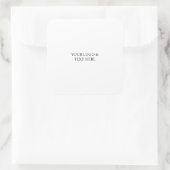 White Personalized – Your Logo & Text Here Vierkante Sticker (Tas)