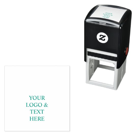 White Personalized – Your Logo & Text Here Zelfinktende Stempel (In situ)