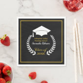 White Pet and Laurel Graduation Party Paper Napkin Servet (Insitu)