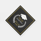 White Pet and Laurel Graduation Party Paper Napkin Servet (Hoek)