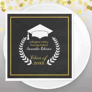 White Pet and Laurel Graduation Party Paper Napkin Servet