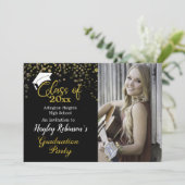 White Pet Photo Graduparty Invitation (Staand voorkant)