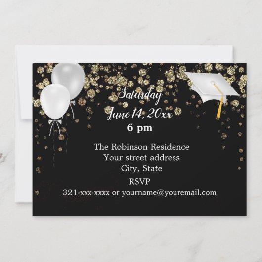 White Pet Photo Graduparty Invitation (Achterkant)