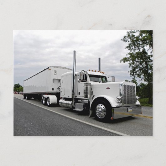 White Peterbilt 379 Briefkaart (Voorkant)