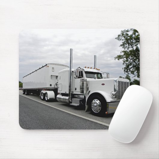 White Peterbilt 379 Mousepad Muismat (Met muis)