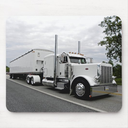 White Peterbilt 379 Mousepad Muismat (Voorkant)