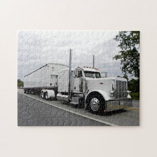 White Peterbilt 379 Puzzle Legpuzzel (Horizontaal)