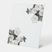 White Petunia Pedestal Sign Reclamebord Met Voetstuk (Voorkant)