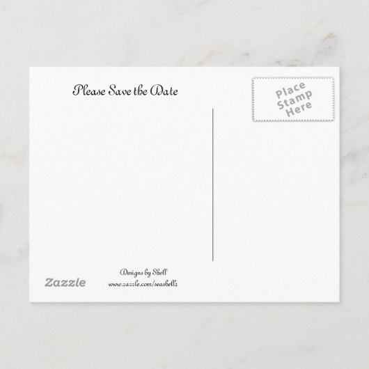 White Petunia Save the Date Aankondigingskaart (Achterkant)