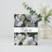 White Petunias Table Seating Kaart (Staand voorkant)
