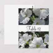 White Petunias Table Seating Kaart (Voorkant / Achterkant)
