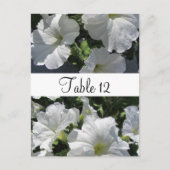 White Petunias Table Seating Kaart (Voorkant)