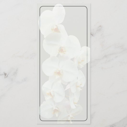 White Phalaenopsis Orchids Wedding Menu (Achterkant)