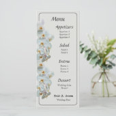 White Phalaenopsis Orchids Wedding Menu (Staand voorkant)