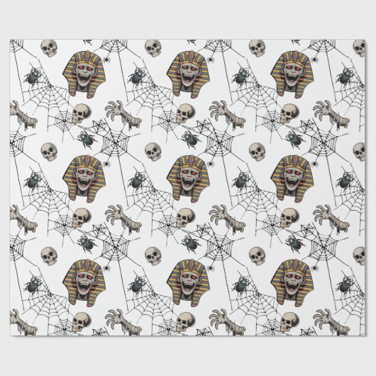 🤍 White Pharaoh Mummy Tissue Paper 🎃👑 Cadeaupapier (Vlak)