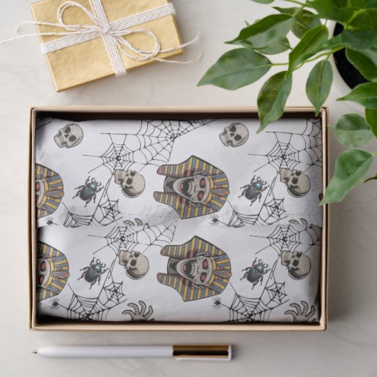 🤍 White Pharaoh Mummy Tissue Paper 🎃👑 Tissuepapier (Geschenk)