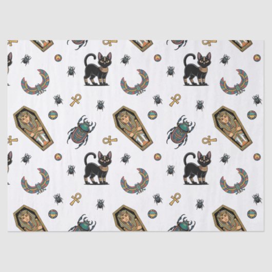 🤍 White Pharaoh Mummy Tissue Paper 🎃👑 Tissuepapier (Voorkant)