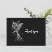White Phoenix on Black Bedankkaart (Staand voorkant)