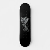 White Phoenix on Black Persoonlijk Skateboard (Voorkant)