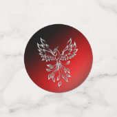 White Phoenix Rises Red in Black Ashes Confetti (Kleine voorkant)