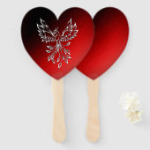 White Phoenix Rises Red in Black Ashes Handwaaier (Voorkant en achterkant)