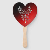 White Phoenix Rises Red in Black Ashes Handwaaier (Voorkant)