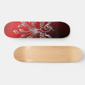 White Phoenix Rises Red in Black Ashes Persoonlijk Skateboard (Horizontaal)