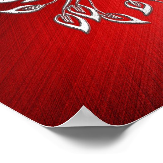 White Phoenix Rises Red in Black Ashes Poster (Hoek)