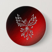 White Phoenix Rises Red in Black Ashes Ronde Button 7,6 Cm (Voorkant)