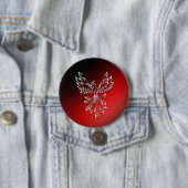 White Phoenix Rises Red in Black Ashes Ronde Button 7,6 Cm (In situ)