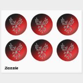 White Phoenix Rises Red in Black Ashes Ronde Sticker (Vel)