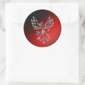 White Phoenix Rises Red in Black Ashes Ronde Sticker (Tas)