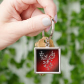 White Phoenix Rises Red in Black Ashes Sleutelhanger (Hand)
