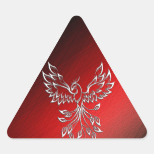 White Phoenix Rises Red in Black Ashes Sticker
