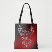 White Phoenix Rises Red in Black Ashes Tote Bag (Voorkant)