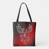 White Phoenix Rises Red in Black Ashes Tote Bag (Achterkant)