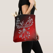 White Phoenix Rises Red in Black Ashes Tote Bag (Dichtbij)