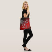 White Phoenix Rises Red in Black Ashes Tote Bag (Op model)