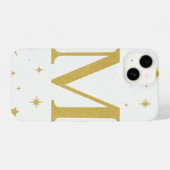 ⭐ White Phone Case with Big Yellow “M” & Stars iPhone Hoesje (Achterkant horizontaal)