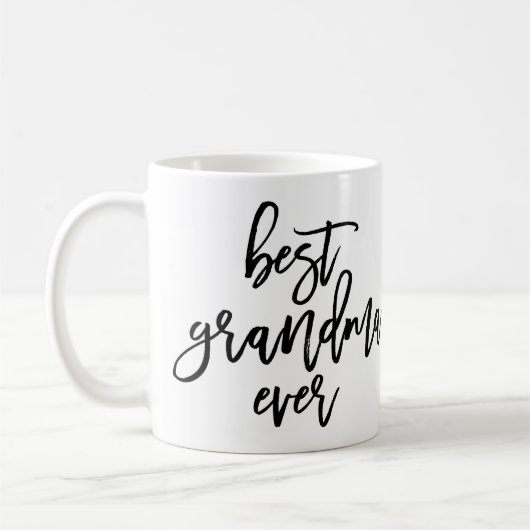 White Photo Best Grandma Ever Handgeschreven scrip Koffiemok (Links)