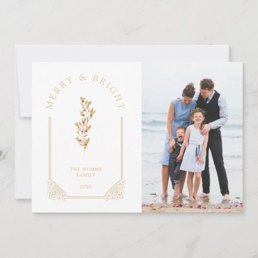 White Photo Christmas Botanical Dome Arch Feestdagenkaart (Voorkant)