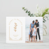 White Photo Christmas Botanical Dome Arch Feestdagenkaart (Staand voorkant)