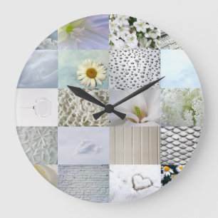 White photography collage grote klok