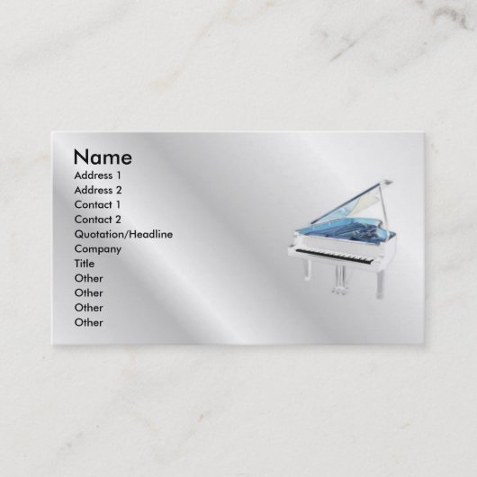 White Piano Profile Card Visitekaartje (Voorkant)