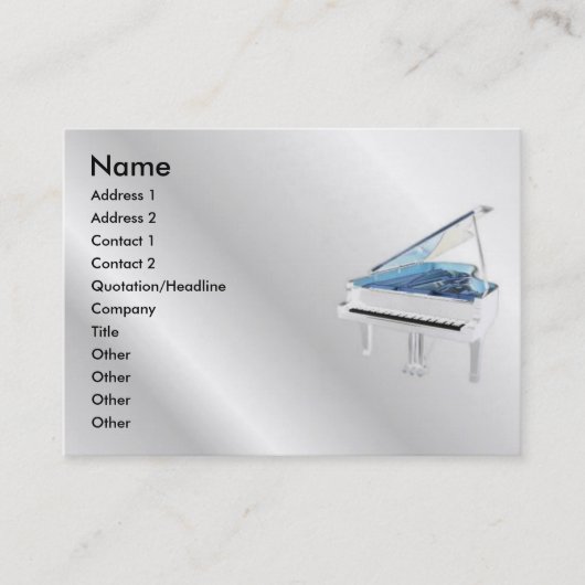 White Piano Profile Card Visitekaartje (Voorkant)