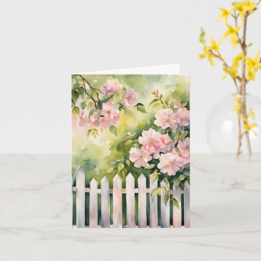 White Picket Fence Dank u Kaart (Gele Bloem)